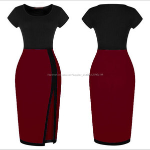 Señoras <span class=keywords><strong>elegante</strong></span> formal atractiva ajustada vestido de la cadera y <span class=keywords><strong>un</strong></span> corto de manga corta falda lápiz - Product Image 1