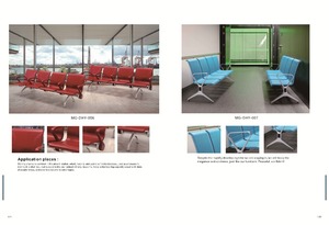 Muelle de cuero silla de espera de <span class=keywords><strong>cuatro</strong></span> <span class=keywords><strong>plazas</strong></span> área pública silla hecha en china - Product Image 1