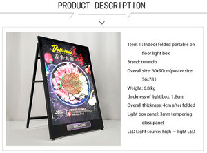 Marco de aluminio LED Iluminado Pavimento Sign Sandwich Board Iluminación LED Sign Board <span class=keywords><strong>Display</strong></span> - Product Image 4