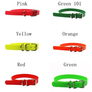 <span class=keywords><strong>Collar</strong></span> de cuello de perro de PVC impermeable ecológico, 6 colores vivos, accesorio personalizado para mascotas, duradero, sólido, hecho de plástico ecológico - Product Image 1