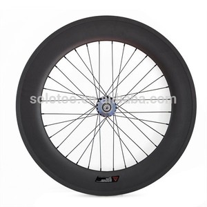 Carbón bici fija del engranaje ruedas 700C 50 / 88 mm tubular de la rueda del ciclo con novatec 165 / 166SBT hubs - Product Image 3