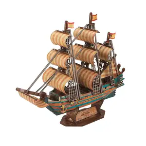 3D di carta FAI DA TE Jigsaw Puzzle Spagnolo Armada San Kit Modello di Nave facile da Montare, Trasporto Marittimo Barca, decorativi Regalo T