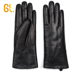 Ladies Thick <strong>Fur</strong> <strong>Lined</strong> Genuine Sheepskin Leather Dressing <strong>Gloves</strong> for Winter - Product Image 1