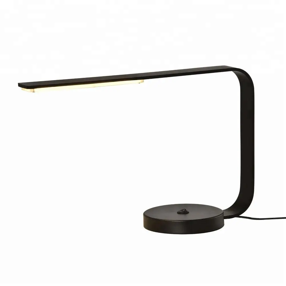amazon 2021 simple design modern light energy saving reading black led table lamp bedside study desk lamps for office