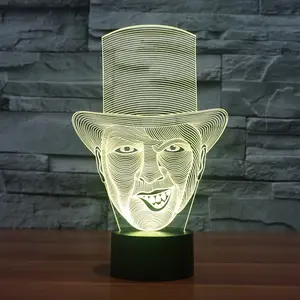 Accepte les fabricants de veilleuses 3d personnalisées pour fournir des lampes Led en forme de Clown pour enfants