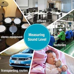 Allosun EM5510 Multimètre numérique 5 en 1 Niveau sonore Humidité Luminosité Multimètre à réglage automatique Testeur de température - Product Image 5