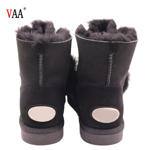 Üst kalite düşük fiyat su geçirmez koyun peluş bayanlar ayakkabı deri kadın kar botları diz üzerinde - Product Image 5