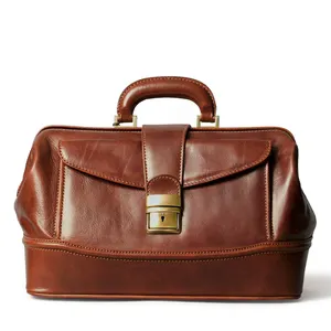 럭셔리 대용량 작은 정품 가죽 의료 가방 전통적인 디자인 방수 가죽 의사 핸드백 실용적인
