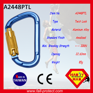 CE Certified Rock Climbing Hook Anodized Safe Durable Colorful Aluminum Carabiner With CE Certificate - Product Image 2