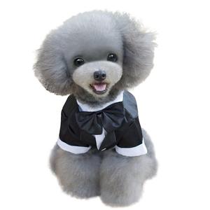 Tuxedo Fashionável para Cães Pequenos com Gravata Preta, Adequado para Teddy Bear, Pomeranian e Schnauzer - Product Image 1