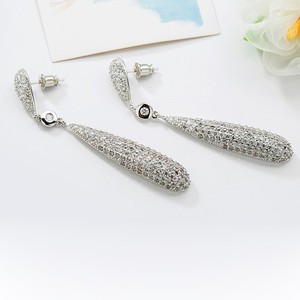Boucles d'oreilles Teemi gros AAA Sparkling Vraiment luxe zircon cubique Micro Pavée Mode de soirée de mariage nuptiale lourd lo - Product Image 4