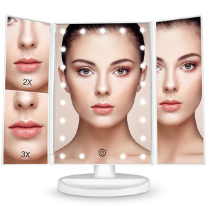 IFINE Écran tactile réglable 22 LED <span class=keywords><strong>Miroir</strong></span> de maquillage cosmétique avec lumières Meilleures ventes Charge USB <span class=keywords><strong>Miroir</strong></span> de bureau à <span class=keywords><strong>180</strong></span> degrés - Product Image 3