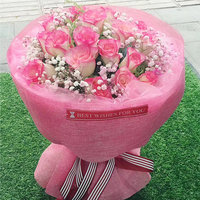 Grosir Buket Bunga Mewah Rami Korea Fashion Terbaru Buket Jala Pembungkus Hadiah