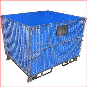 <span class=keywords><strong>Cage</strong></span> de rangement pliable en acier, conteneur à roulettes, entrepôts locaux - Product Image 6