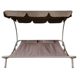 Hamaca doble para Patio exterior, tumbona de jardín con dosel, 2 almohadas - Product Image 2