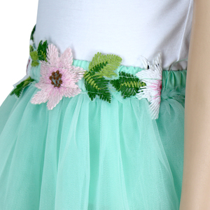 Calidad superior del bebé del recorte de manga corta Blusa con Romance Tulle falda niños 2 unidades ropa del bebé para partido - Product Image 6