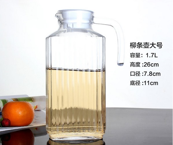Hotsale glass kettle 1L/2L water glass jug, glass water pitcher