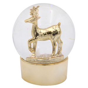 Plaqué or personnalisé renne <span class=keywords><strong>De</strong></span> Noël <span class=keywords><strong>boule</strong></span> <span class=keywords><strong>de</strong></span> <span class=keywords><strong>neige</strong></span> <span class=keywords><strong>en</strong></span> <span class=keywords><strong>verre</strong></span> <span class=keywords><strong>de</strong></span> résine 100mm <span class=keywords><strong>boule</strong></span> <span class=keywords><strong>de</strong></span> <span class=keywords><strong>neige</strong></span> avec LED lumière - Product Image 1