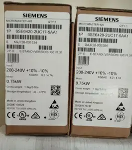 Siemens Inverter 1P 6SE6420-2UC17-5AA1 420 0.75KW 200-240V Brand New High Quality