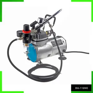 Du-112hc krachtige compressor dubbele actie airbrush set voor schaalmodellen