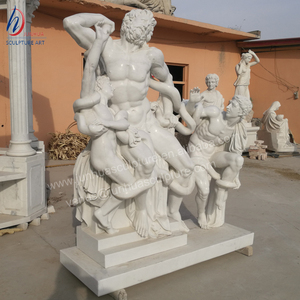 Statue antique grandeur nature en marbre grec de Laocoön et ses fils - Product Image 3