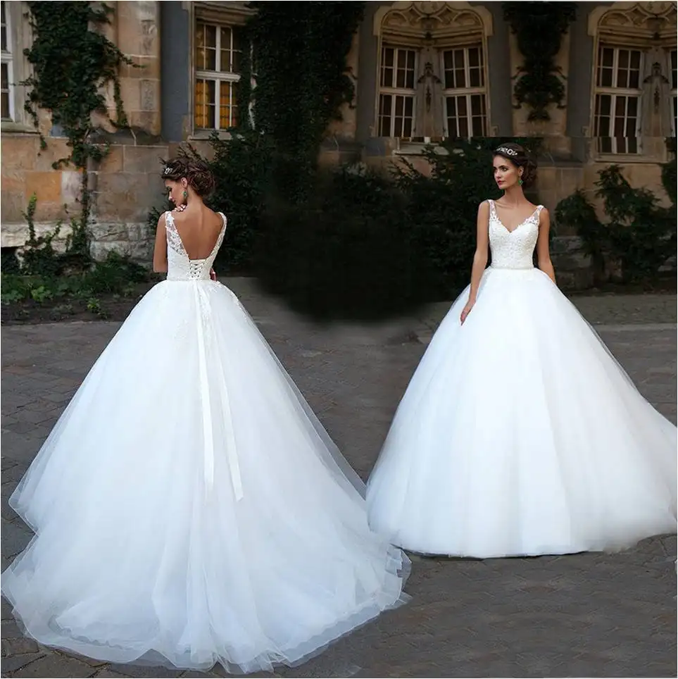 NE194 Vestidos De Novia Sexy Backless Wedding Dresses 2022 Appliques Wedding Dress Trung Quốc Bridal Gowns Mềm Tulle Wedding Gown