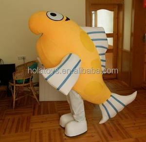 ชุดมาสคอตปลาสีเหลืองโฮลาสำหรับผู้ใหญ่ - Product Image 4