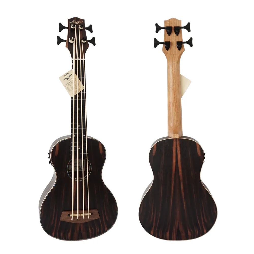 Wholesale price Aiersi brand bass ukulele Java ebony Body Professional Electric Bass Ukelele for sale