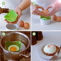 Logo personalizzato antiaderente forno a microonde uovo bracconiere pod tazze set uovo fornello caldaia silicone uovo bracconiere