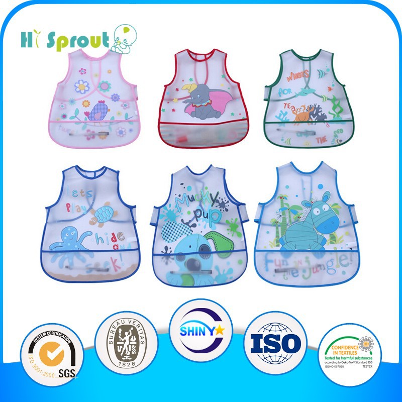 водонепроницаемый нагрудник пластик покрывает peva ребенка нагрудники
