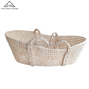 Cesta de bebé suave tejida de paja Natural hecha a mano barata africana - Product Image 2