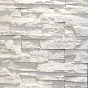 White Stacked Slate Artificial Culture Wall Stone