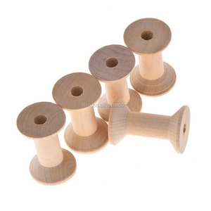Carretes de madera sin terminar ecológicos, bobinas de hilo vacías, accesorios de costura de Color Natural - Product Image 4