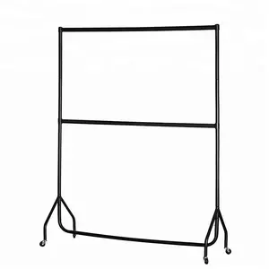 3FT Zware Diy Metalen Kledingrek Vrijstaande Rolling Kledingstuk Kleding Opknoping Rail Stand Kleding Display Organizer Rack O