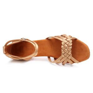 L1218 Sepatu Dansa Wanita Satin Latin <span class=keywords><strong>Salsa</strong></span> Ballroom dengan Hak 5Cm - Product Image 3