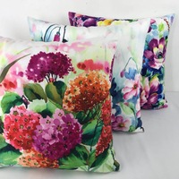 Housse de coussin personnalisée en toile, polyester, velours, lin, coton, avec broderie de feuilles blanches et impression numérique pour la décoration de la maison