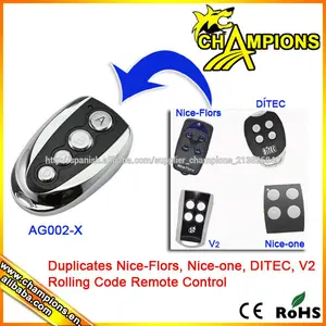Duplicados de NICE-FLORS , NICE ONE , DITEC , V2 código variable de control remoto AG002-X