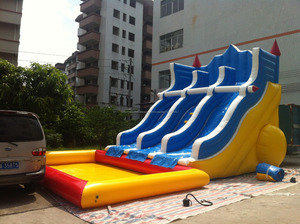 Divertido y seguridad <span class=keywords><strong>infantil</strong></span> comercial piscina con tobogán, niños piscina inflable con slide - Product Image 2