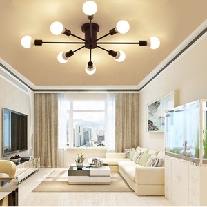 Simig โคมไฟระย้าแบบแขวน,โคมไฟระย้าแขวนเพดานเหล็กดัดกระจกสีดำสไตล์ลอฟท์หรูหราทันสมัย - Product Image 4