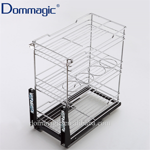 High Quality Two-Layer Kitchen Cabinet <strong>Drawer</strong> with Clip-on Pull-Out Sliding <strong>Wire</strong> <strong>Baskets</strong> Manufacturer's Storage Solution - Product Image 3
