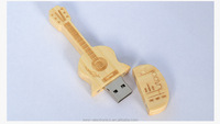 Clé USB en bois d'érable et de bambou en forme de guitare, gravure laser personnalisée, capacité réelle, 4 Go, 8 Go, 16 Go