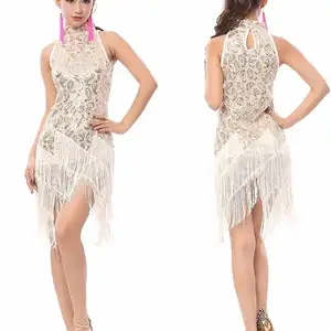 BestDance Latin Dress with Fringe Sequin Gatsby Evening Party Flapper Dress Cocktail Skirt