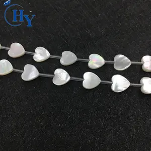 Mother of pearl shell heart shape loose shell beads jewelry