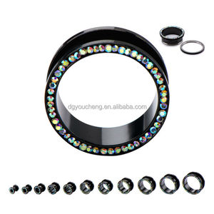 316 acero 316lstainless joyas negro tornillo túnel de la carne - Product Image 1