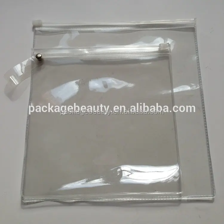 Custom logo printed heat welding clear PVC plastic ziplock bag