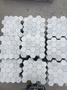 Carrara Trắng Ý Carrera Đá Cẩm Thạch Hình Lục Giác Gạch Mosaic 3 <span class=keywords><strong>Inch</strong></span> Đánh Bóng - Product Image 3