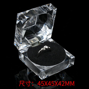 Vinyl Acrylic Transparent <strong>Jewelry</strong> <strong>clear</strong> Ring <strong>Box</strong> - Product Image 4