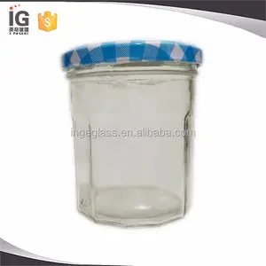 ขวดแยมโบนเน่มาแมนเปล่า ฝาปิดลายตารางแดง - Product Image 1
