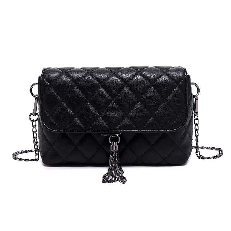 MIYIN Nuevo Mini-Bag de moda con borlas con un bolso inclinado de hombro y bolso de mujer Linger de cuero suave en 2024