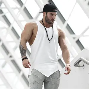 Custom sport aktiven kleidung geschnittene gym tragen fitness männer tank top gym